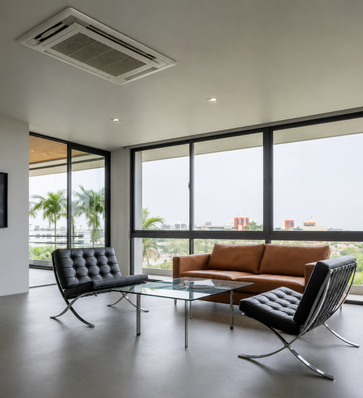 Aluminium Fixed Windows, Panoramic Penthouse Lounge
